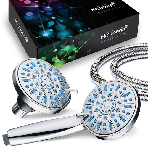 AQDE Microban Antimicrobial Multi Function Dual Shower Head & Reviews
